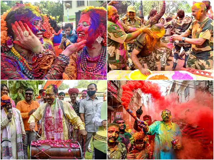 IN PICS: Holi Celebrations Return With Traditional Fervour After Two Years Of Muted Festivities