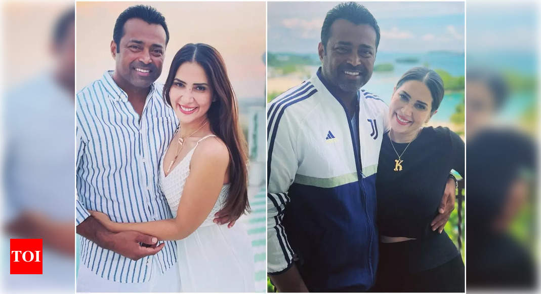 Kim Sharma shares mushy pictures with beau Leander Paes as they celebrate their first anniversary together - Times of India